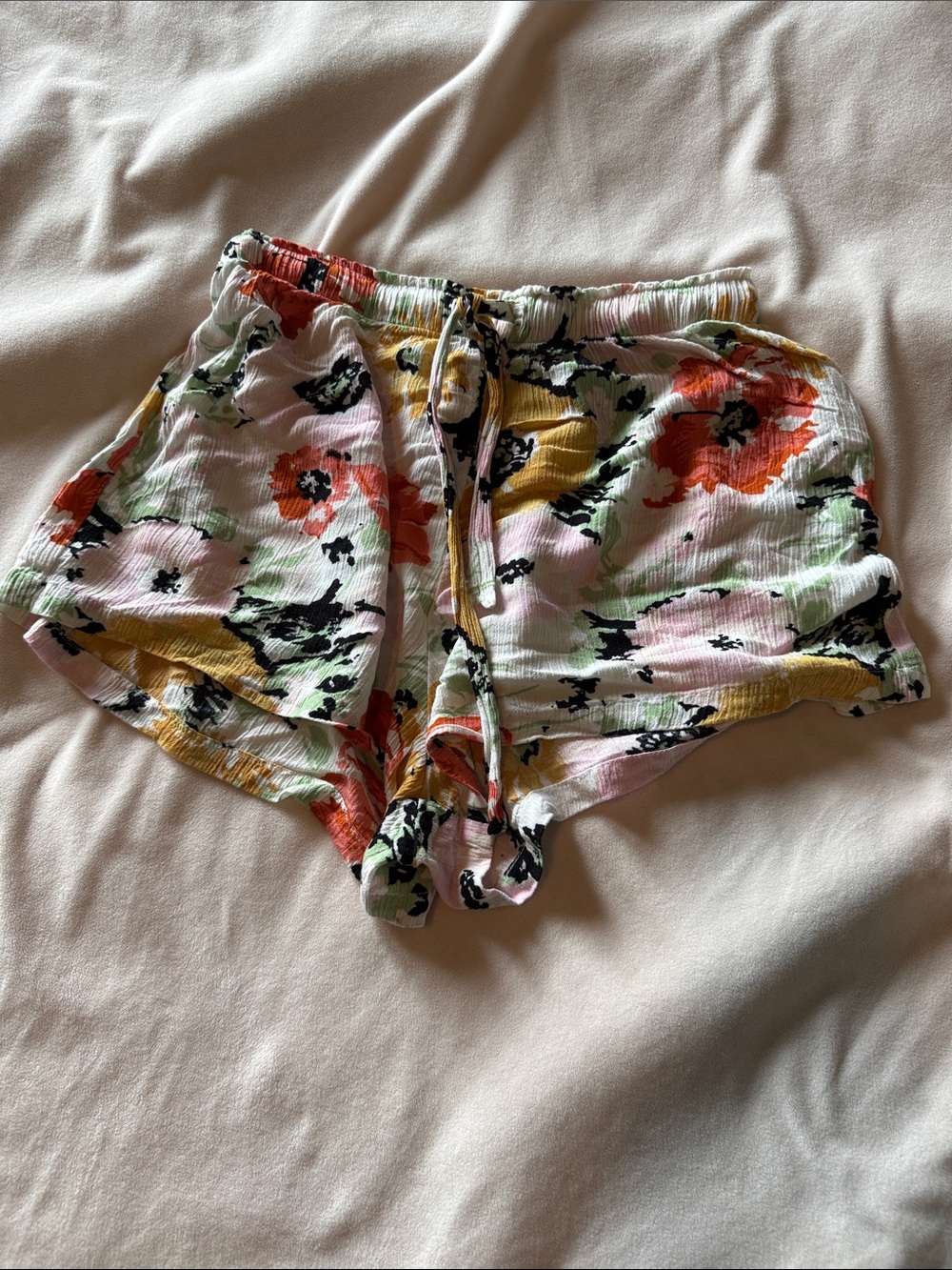 Volcom Multi-Color Floral Elastic Waist Shorts